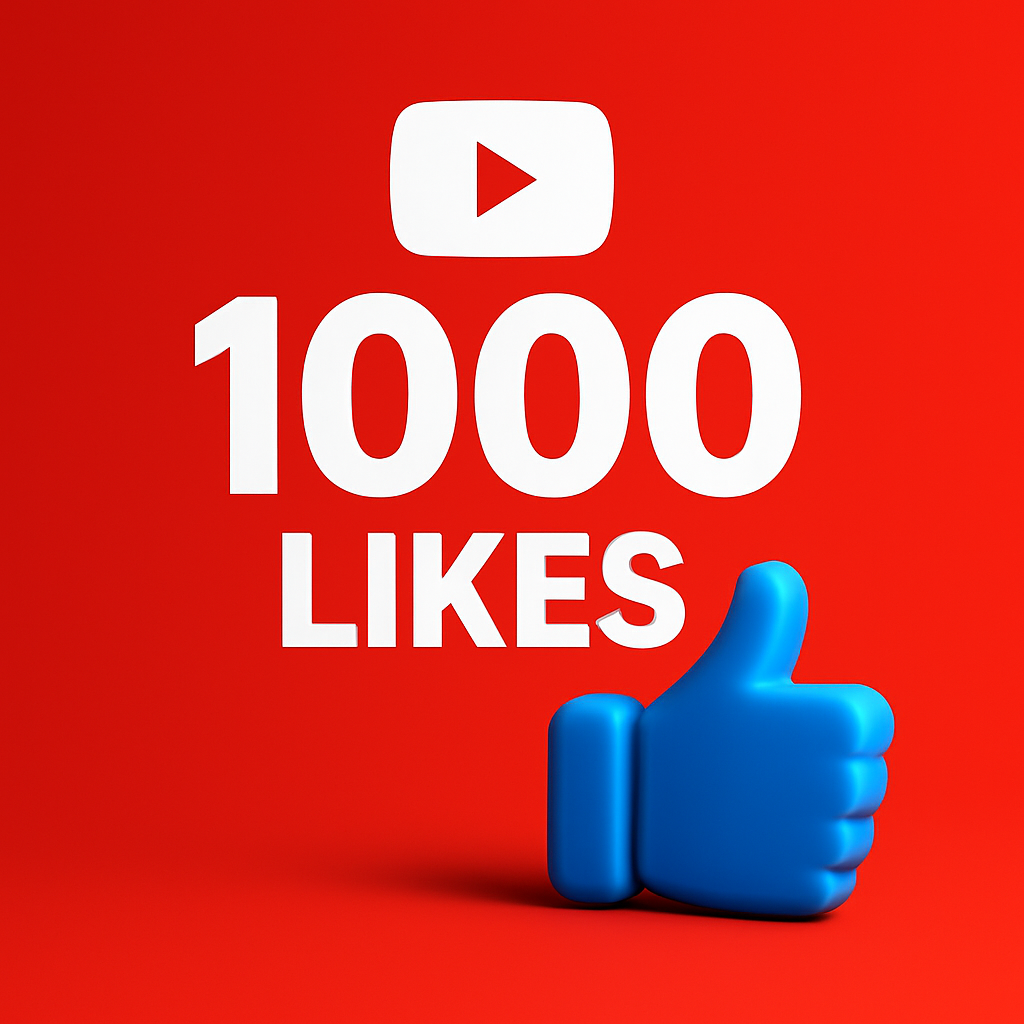 
Ilustración de 1.000 likes para YouTube con un icono de me gusta.
