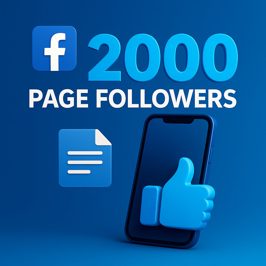 
Ilustración de 2.000 seguidores de página para Facebook con iconos de página y me gusta.