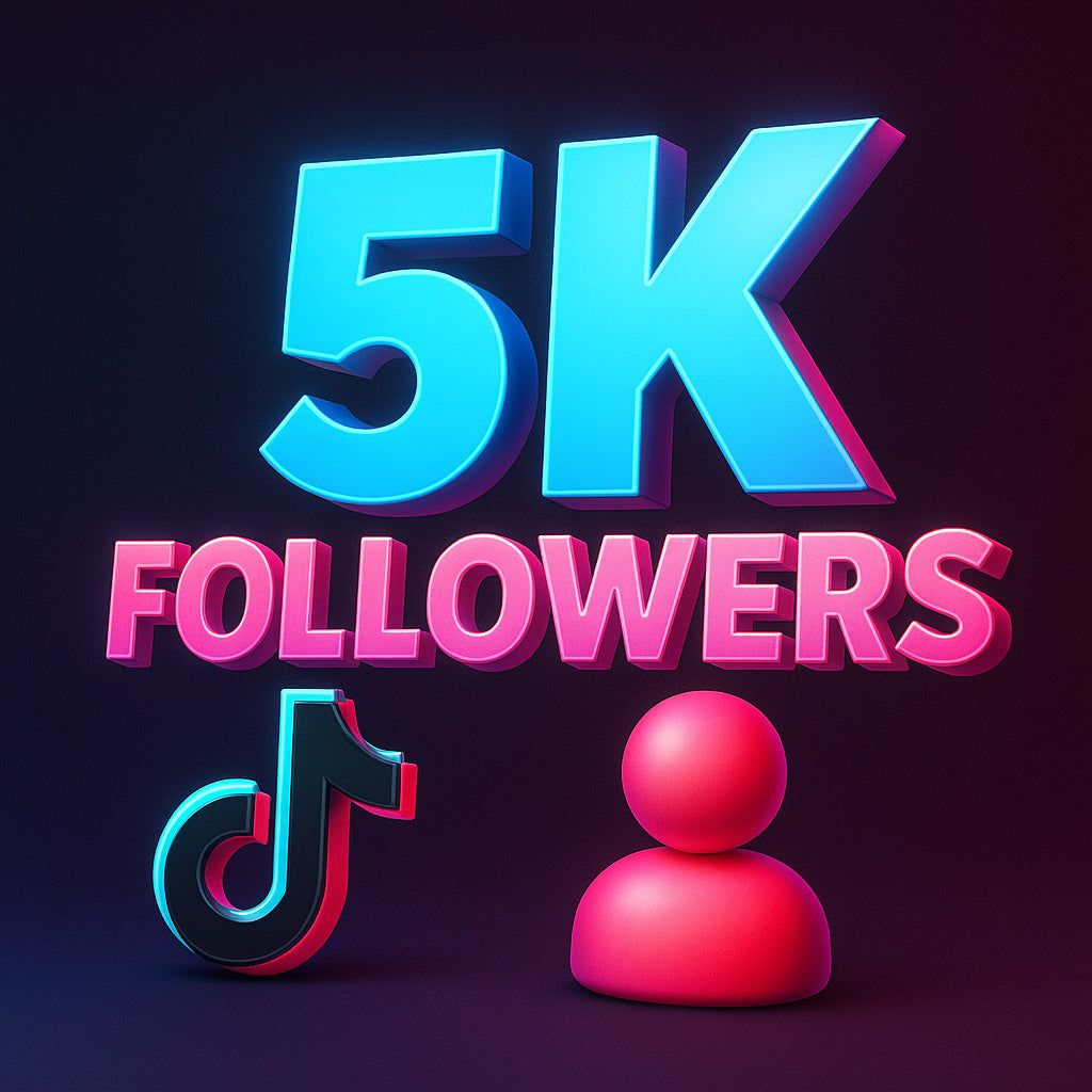 
Ilustración de 5.000 seguidores para TikTok con un icono de perfil.