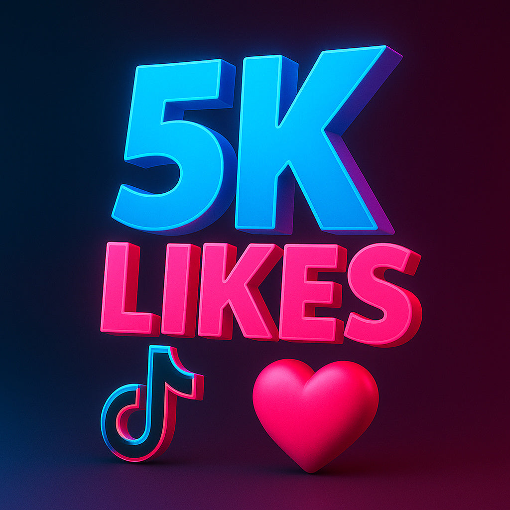 
Ilustración de 5.000 likes para TikTok con un icono de me gusta.