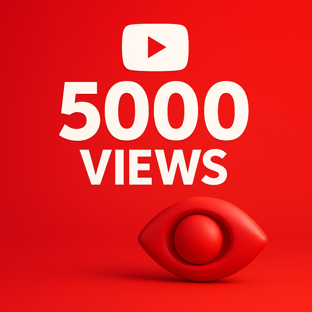 
Ilustración de 5.000 visualizaciones para YouTube con un icono de reproducción.