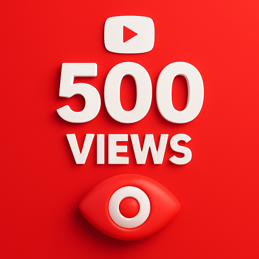
Ilustración de 500 visualizaciones para YouTube con un icono de reproducción.