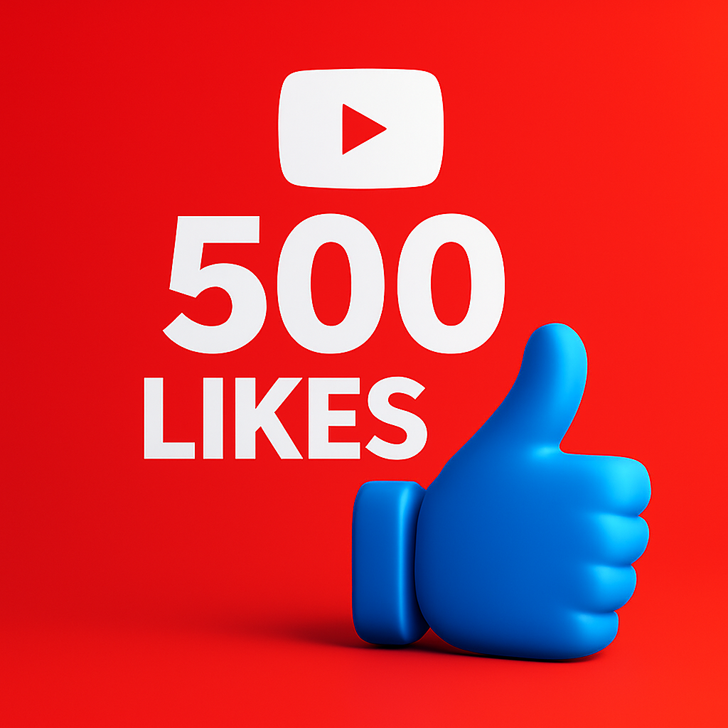 
Ilustración de 500 likes para YouTube con un icono de me gusta.
