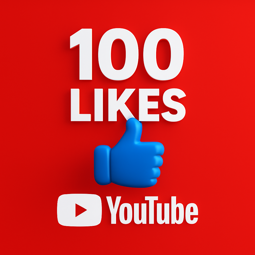 
Ilustración de 100 likes para YouTube con un icono de me gusta.