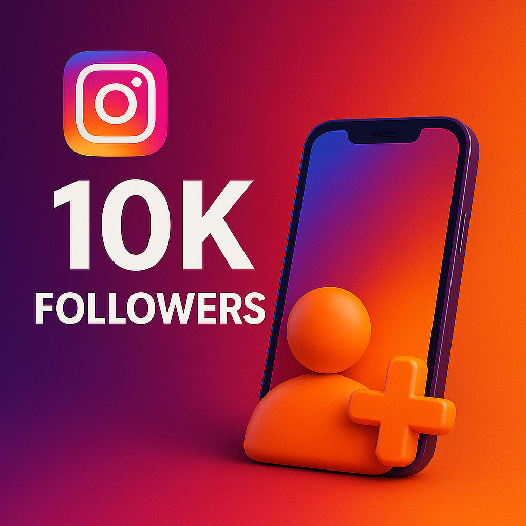 
Ilustración de 10.000 seguidores para Instagram con un icono de perfil.