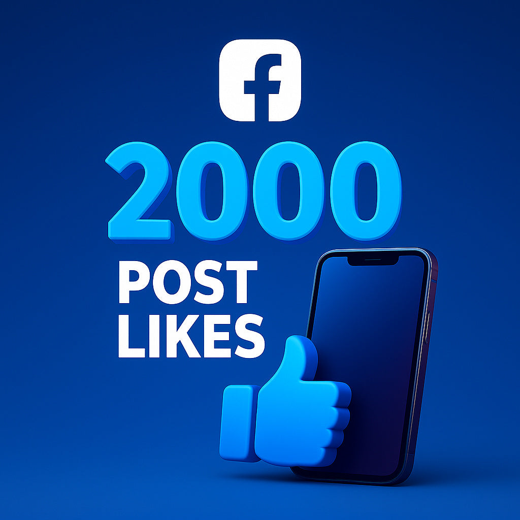 
Ilustración de 2.000 likes y reacciones para Facebook con un pulgar hacia arriba.