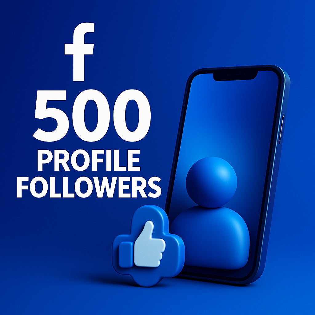 
Ilustración de 500 seguidores de perfil para Facebook con un icono de perfil.