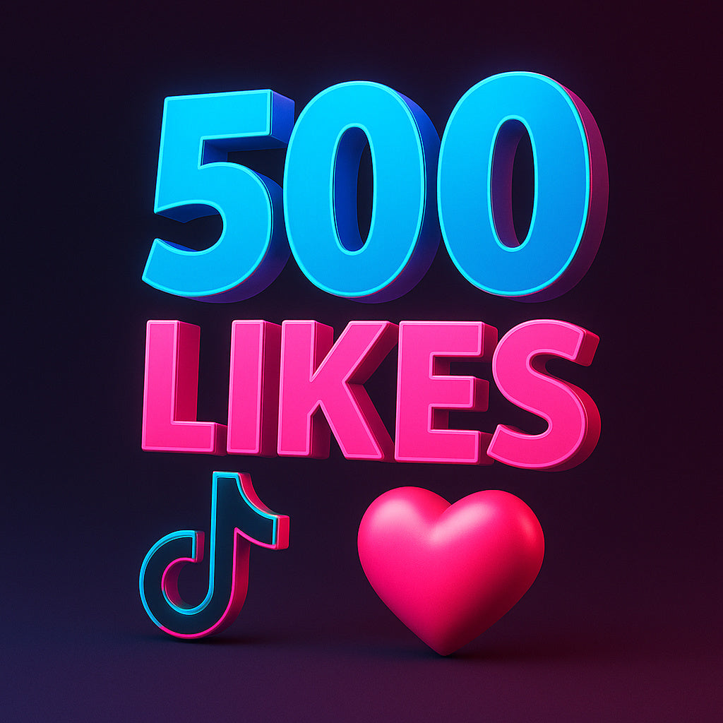 
Ilustración de 500 likes para TikTok con un icono de me gusta.