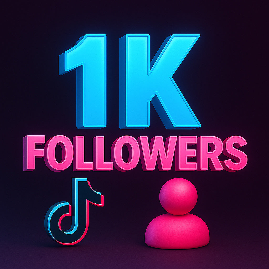 
Ilustración de 1.000 seguidores para TikTok con un icono de perfil.