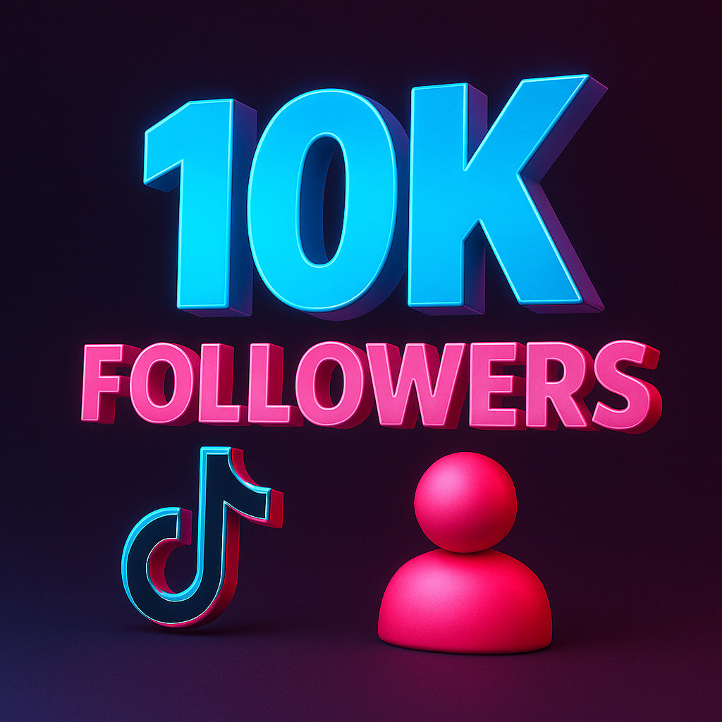 
Ilustración de 10.000 seguidores para TikTok con un icono de perfil.