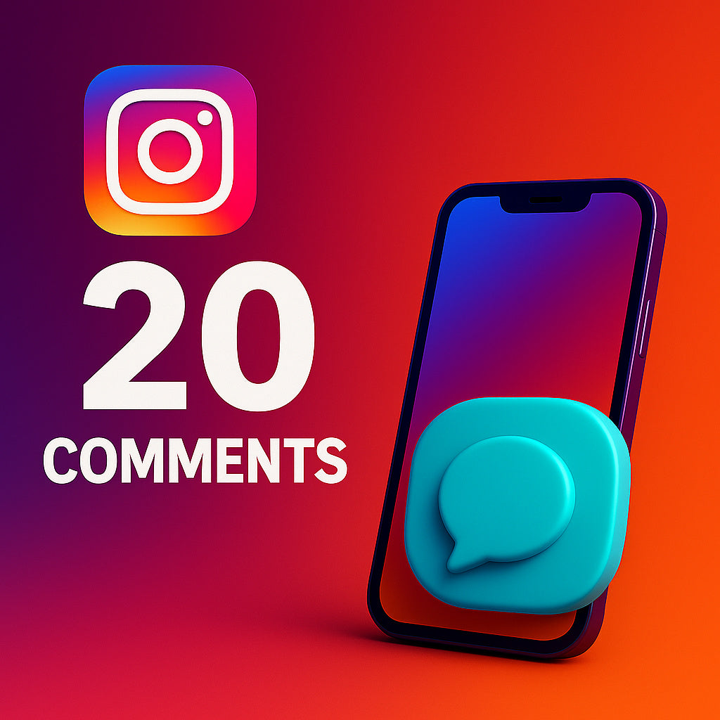 
Ilustración de 20 comentarios para Instagram con un bocadillo de comentario.