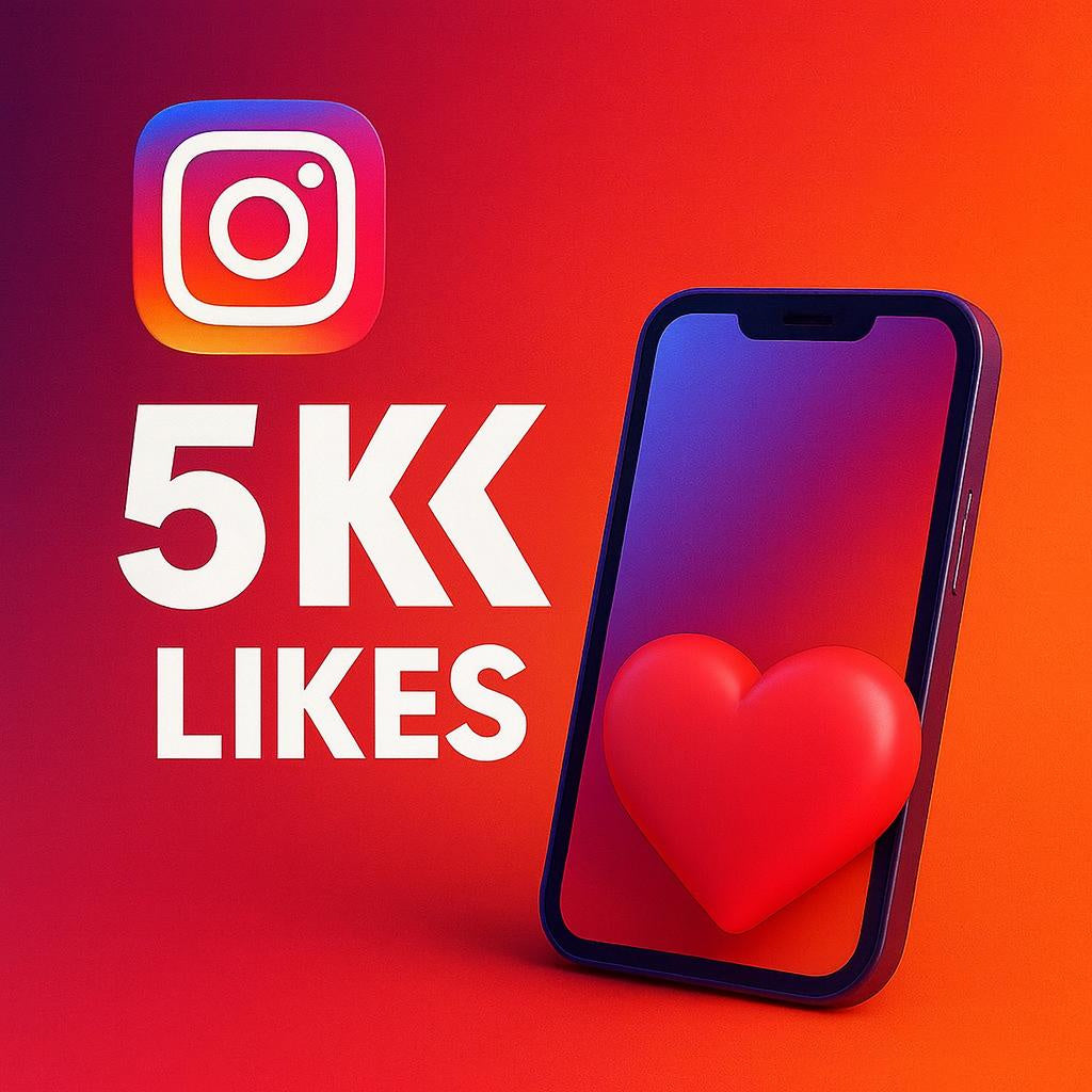 
Illustration of 5,000 Instagram likes with a like icon.