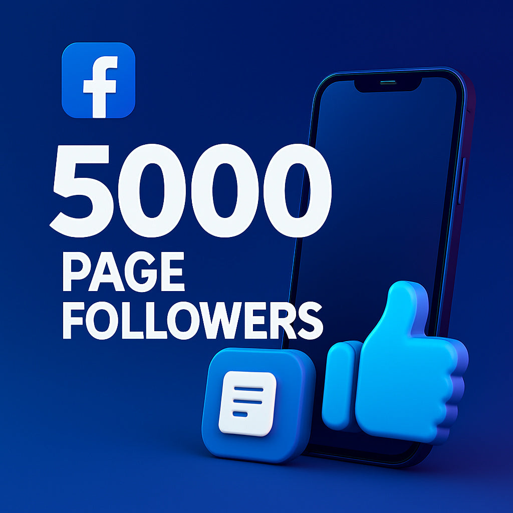 
Ilustración de 5.000 seguidores de página para Facebook con iconos de página y me gusta.