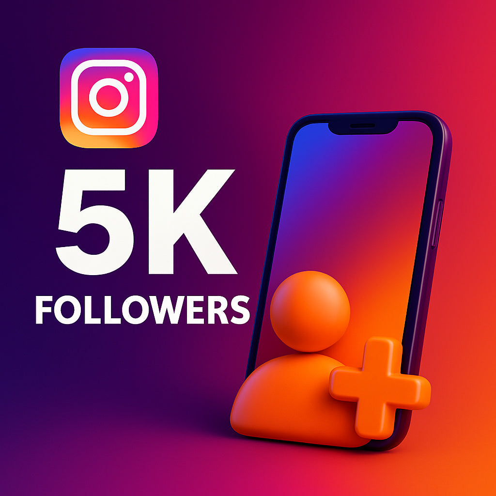 
Ilustración de 5.000 seguidores para Instagram con un icono de perfil.