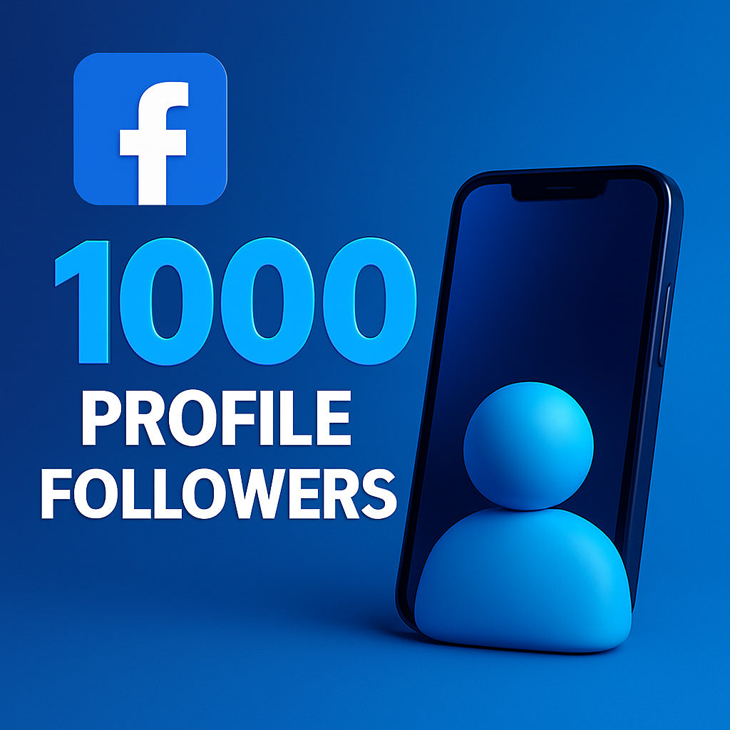 
Ilustración de 1.000 seguidores de perfil para Facebook con un icono de perfil.