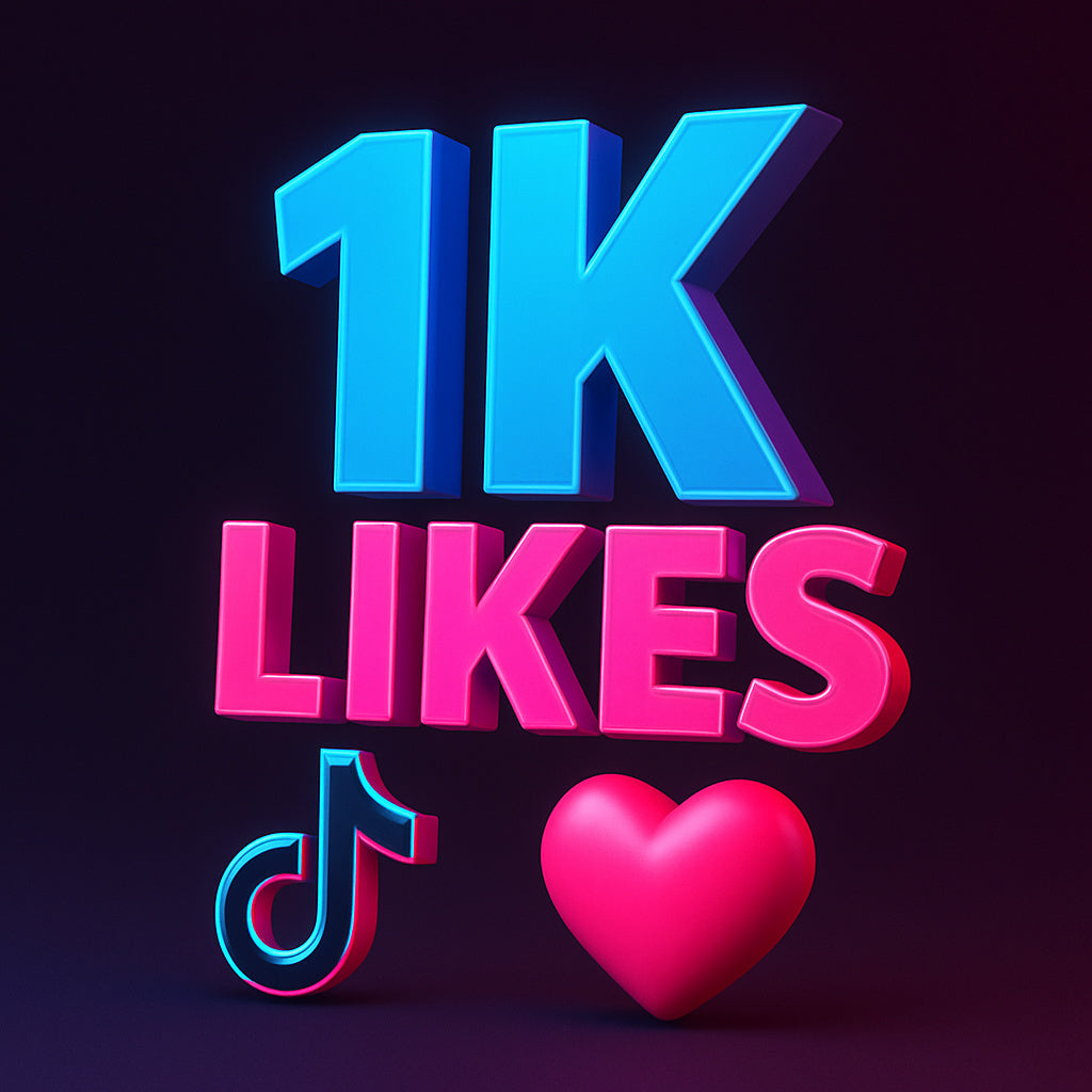 
Ilustración de 1.000 likes para TikTok con un icono de me gusta.