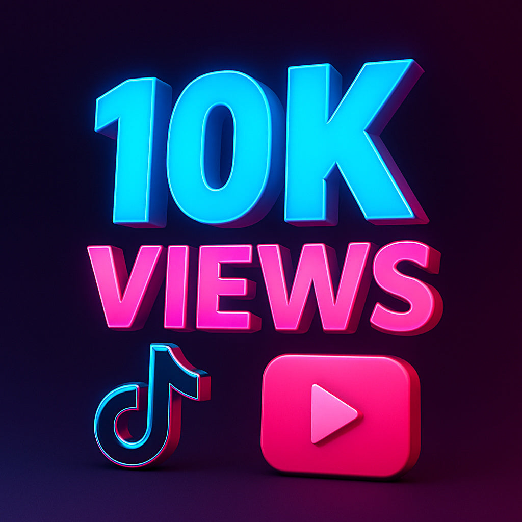 
Ilustración de 10.000 visualizaciones para TikTok con un icono de reproducción.