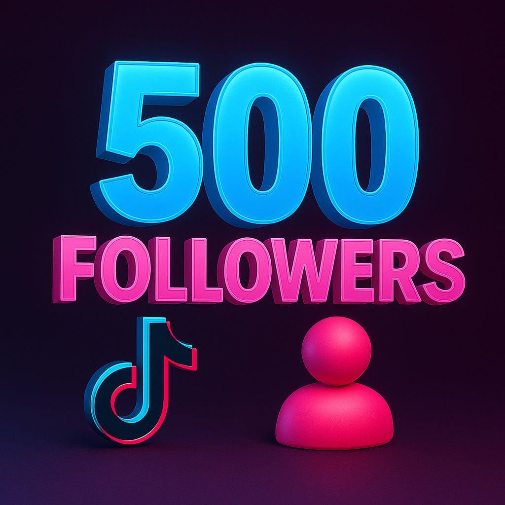 
Ilustración de 500 seguidores para TikTok con un icono de perfil.