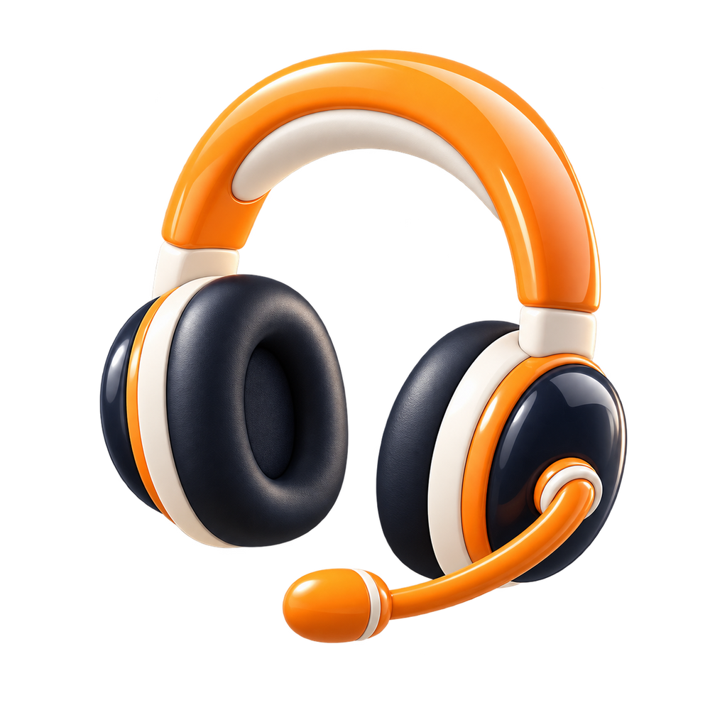 
3D-Headset-Symbol für den Kundensupport